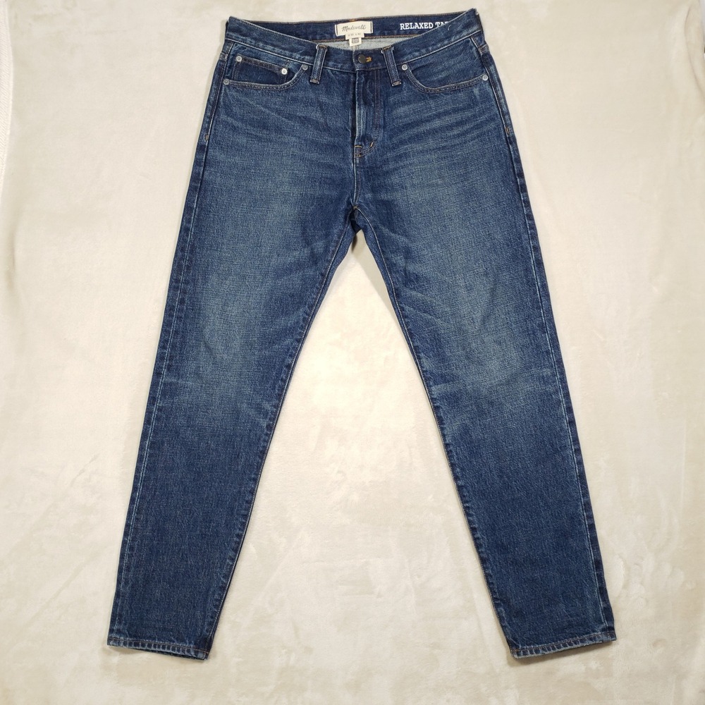 Madewell Selvedge Denim Jeans Mens 32x32 Blue Relaxed Taper  Medium Wash Cotton
